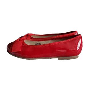 THEE BRON Girl's Little Kid Ballet Flat Red Mary Jane Shoes Bows Size 3M